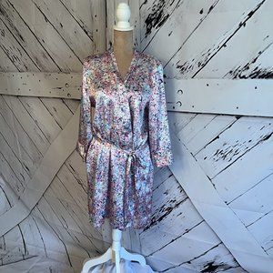 Linea Donattela Lingerie Blue Floral Robe, L/XL